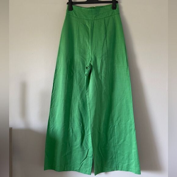 ⭕️ BCBGMAXAZRIA Pants Emerald Green Wide Leg Small - Picture 1 of 7